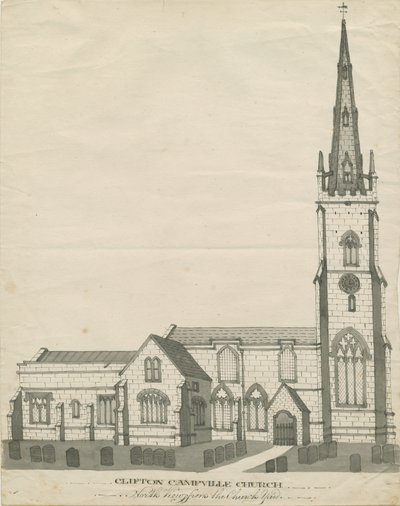 克利夫顿·坎普维尔教堂（Clifton Campville Church）：钢笔和棕褐色绘画，nd [？19th cent]（绘画） 作者 学校英语