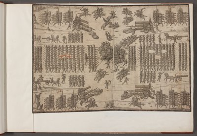 科顿-奥古斯都三世， f.1 一场战斗。军队列队。 军队、士兵、马匹和马具以及其他军事场景的绘画。 作者 学校英语