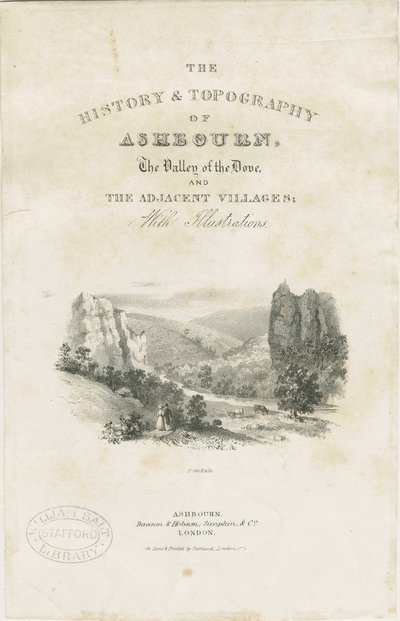 Dovedale - 景观：石版画(晕染)，nd [? 19 cent] (印刷品) 作者 学校英语
