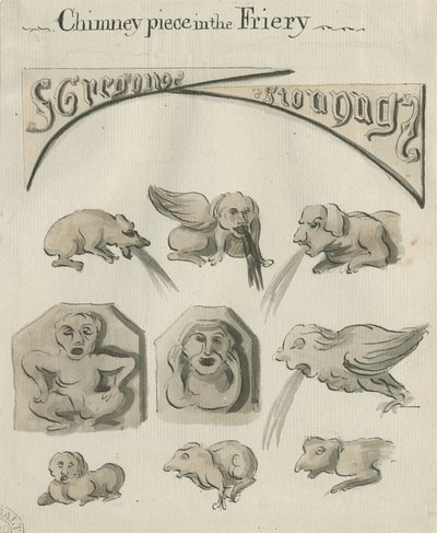 Lichfield - Chimney Piece in the Friary: pen and wash drawing, nd [?late 18th cent] (drawing) 作者 学校英语