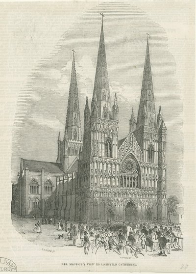 利奇菲尔德大教堂-西线：木刻版画，[1843]（印刷） 作者 学校英语