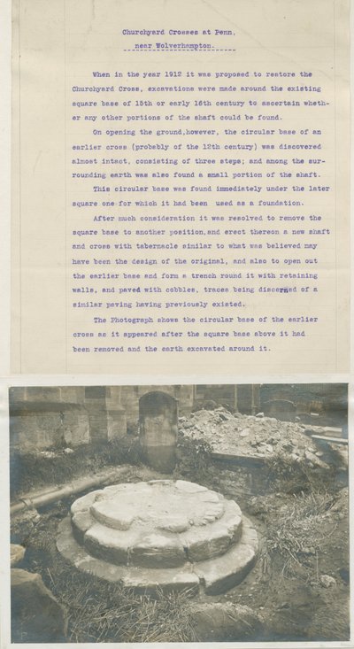 潘恩教堂--古代十字架的遗迹：照片，nd [1912] （照片）。 作者 学校英语
