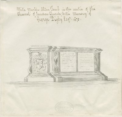 Sandon Church - Tomb of George Digby: sepia wash drawing, nd [?18th cent] (drawing) 作者 学校英语
