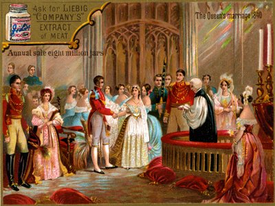 1840 年维多利亚女王与阿尔伯特亲王的婚礼，李比希卡片（印刷品） 作者 学校英语