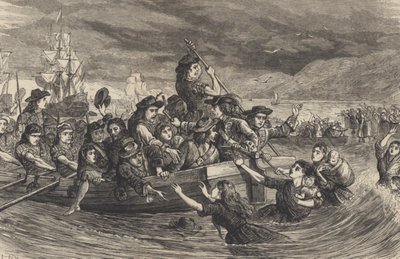 野鹅--1691年，雅各布派爱尔兰士兵离开利默里克前往法国（雕刻）。 作者 学校英语