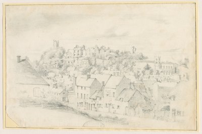 Tutbury-城镇，教堂和城堡：铅笔素描，nd [？19th cent]（绘画） 作者 学校英语