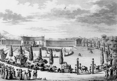 法国大革命。在执政官拿破仑-波拿巴（1769-1821）的命令下，法国科学和艺术纪念碑在9日和10日的Thermidor An VI（1798年7月28日）凯旋之际举行的庆典（抢劫活动）。巴黎。 作者 法语学校