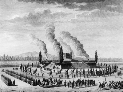 法国大革命。纪念1790年9月在南锡死亡的公民的葬礼。巴黎，革命历史研究所图书馆 作者 法语学校