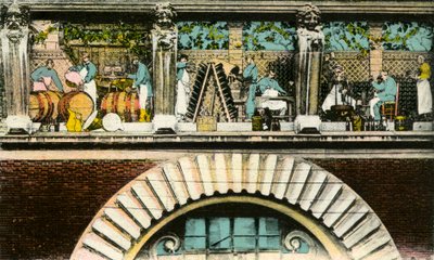 兰斯 Veuve Clicquot 香槟之家入口的饰带（雕刻，约 1910-1914 年） 作者 法语学校