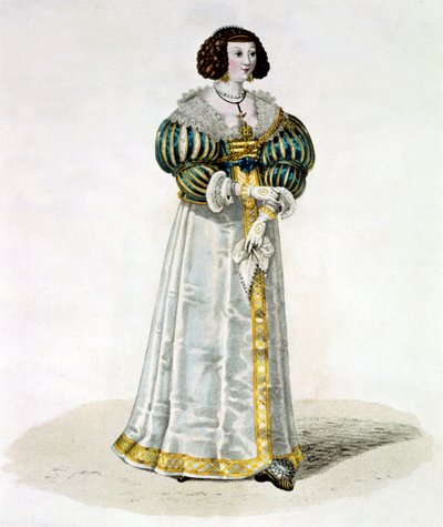 路易丝·德拉斐特（Louise de La Fayette）又名拉斐特夫人（彩色雕刻） 作者 法语学校