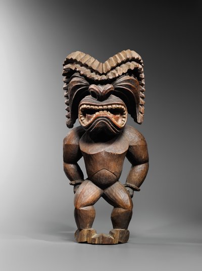 夏威夷人，科纳风格，代表战神，库卡伊利·穆库，约1780年-1820年（木头） 作者 夏威夷学校