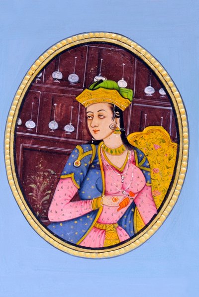 Mumtaj Mahal 王后的微型绘画 印度 亚洲 作者 印度学校