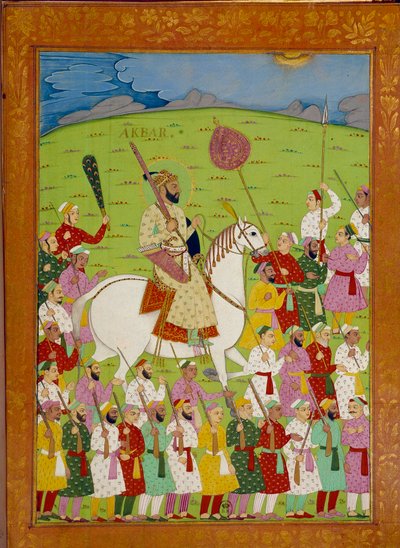 Sultan Akbar 和 Shah Alem 宫廷。 Niccolo Manucci（1638-1717 年）在“从 Tamertante 到 Orangreyb 的印度历史”中的印度和波斯缩影。 BN，巴黎。 作者 印度学校