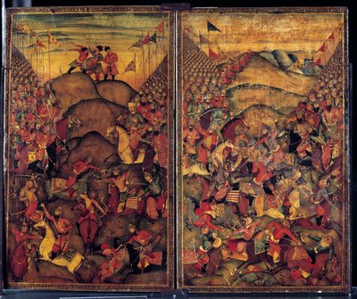 Battle scene. 17th century painting of Indo-Iranian origin. Museum of Decorative Arts, Paris 作者 学校伊朗人