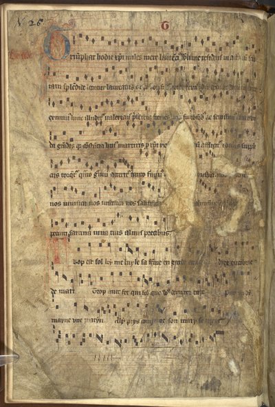 添加 MS 24198 f.1v 活页和赞美诗、弥撒经，根据奥古斯丁教规使用，特别为都柏林圣托马斯烈士教堂插入（牛皮纸） 作者 爱尔兰学校