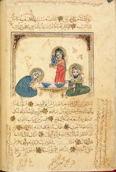 Ms Or 1200 f.40v，B. Ali al Hariri 所著《The Maqamat of al-Kasim》中的插图（纸面水粉画） 作者 伊斯兰学校