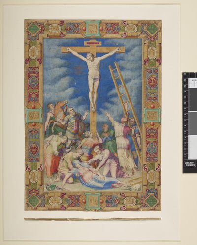添加 MS 21412 Pius IV Box 6 f.90 The Crucifixion of Christ, "A collection of miniatures and borders cut from Italian manuscripta...." (ink, colour  gold on vellum) 作者 学校意大利语