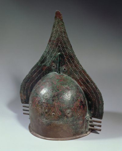 青铜头盔，维拉诺瓦时期，公元前 2 世纪 8 世纪（青铜） 作者 学校意大利语