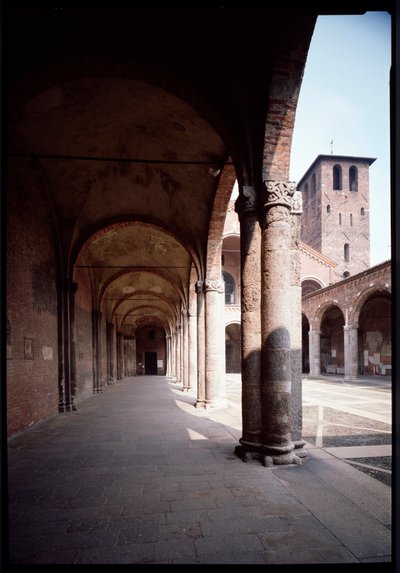 View of the portico of the church of Saint Ambrose (Saint Ambrose) (Basilica di Sant