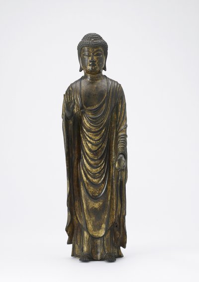 阿弥陀佛（阿弥陀佛），镰仓时期（鎏金铜），无量光佛 作者 日本学校