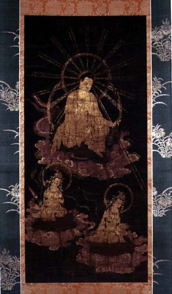 佛与菩萨，室町时代（1393-1573）（绢上绘画） 作者 学校日语