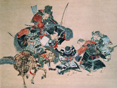 与蒙古人战斗（纸上水彩画） 作者 学校日语