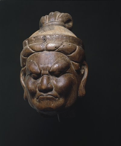 平安时代晚期，卢卡帕拉，天王之首（木头） 作者 日本学校