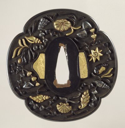 “Tsuba”剑卫，江户时代 1615-1868，日本（镶嵌青铜） 作者 日本学校