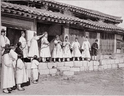 19 世纪末韩国首尔旧宫中的弓箭手 作者 学校韩语