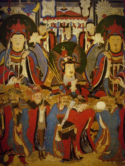佛陀和菩萨陪伴他们的监护人，画卷，朝鲜时期（1392-1896 年），克里。 摄影，首尔国立博物馆，大韩民国 作者 学校韩语