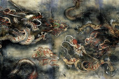 龙，Pongwon，首尔，韩国佛教寺庙的装饰。 作者 学校韩语