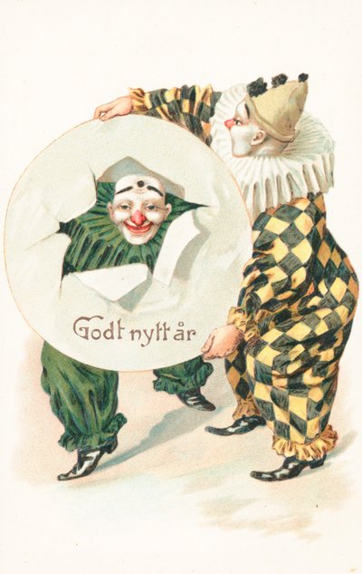 挪威新年贺卡（彩色石版印刷） 作者 学校挪威语