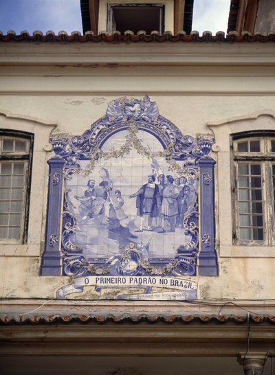 佩德罗·阿尔瓦雷斯·卡布拉尔 (Pedro Alvares Cabral)（1467/8-大约 1520 年）于 1500 年发现了巴西。 里斯本周围的瓷砖。 作者 葡萄牙语学校