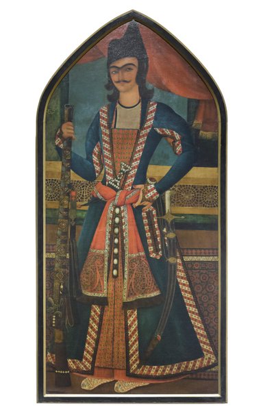 一位卡扎尔王子，可能是 Bahram Mirza，Abolhassan（布面油画） 作者 卡贾尔学校