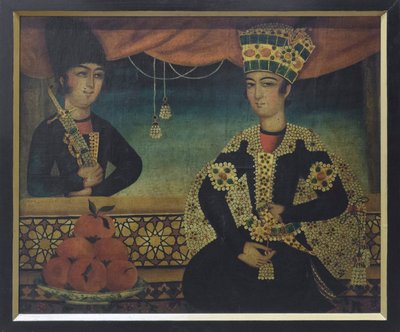 一位卡扎尔王子，可能出自 Mohammad Sadgeh 之手（布面油画） 作者 卡贾尔学校
