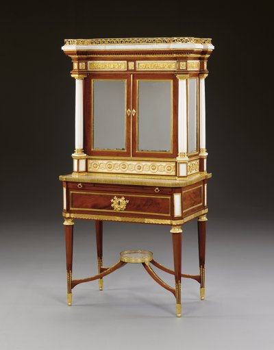 1790年左右，在俄罗斯Ormolu上安装的白色大理石和红木bonheur du jour（ormolu，大理石和红木） 作者 学校俄语