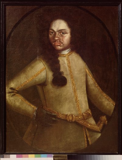 皮埃尔一世（1672-1725 年）军团新兵的统一肖像。无色水彩画，18 世纪初。俄罗斯艺术。国家陶瓷博物馆和 18 世纪乡村庄园，莫斯科库斯科沃。莫斯科，库斯科沃。 作者 学校俄语