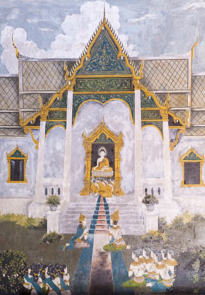 描绘佛祖生平场景的壁画，Wat Phra That Doi Suthep 寺 作者 泰语学校