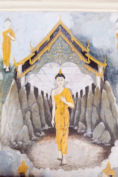 描绘佛祖生平场景的壁画，Wat Phra That Doi Suthep 寺（壁画） 作者 泰语学校