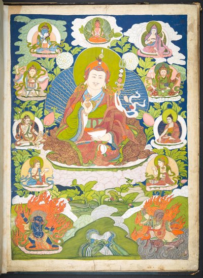 添加。或3048 一位西藏艺术家绘制的 12 幅西藏神像图画之一，可能作于拉萨，约 1800 年（纸面水粉画） 作者 藏族学校