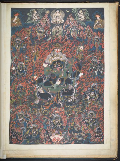 添加。或3051 一位西藏艺术家描绘西藏神灵的 12 幅绘画之一，可能作于拉萨，约 1800 年（纸面水粉画） 作者 藏族学校