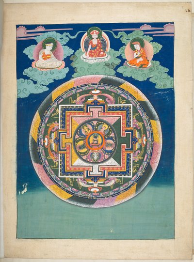 添加。或3055 一位西藏艺术家描绘西藏神灵的 12 幅绘画之一，可能作于拉萨，约 1800 年（纸面水粉画） 作者 藏族学校