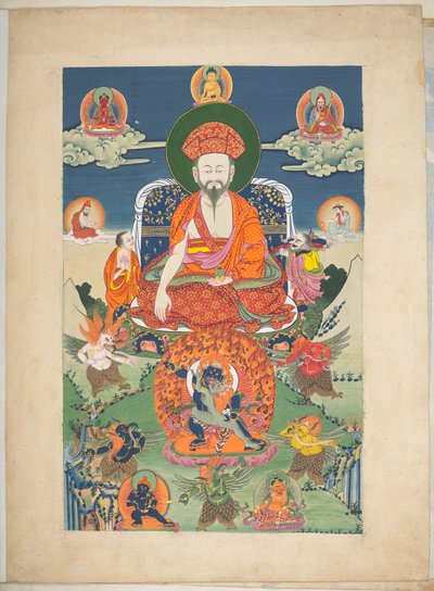 添加。或3056 一位西藏艺术家绘制的 12 幅西藏神像图画之一，可能作于拉萨，约 1800 年（纸面水粉画） 作者 藏族学校