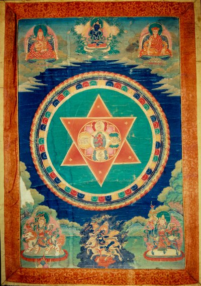 Mandala de vajravarami the goddess dances (in the center) its name means “” adamantine laie”””. Tibet 作者 藏族学校