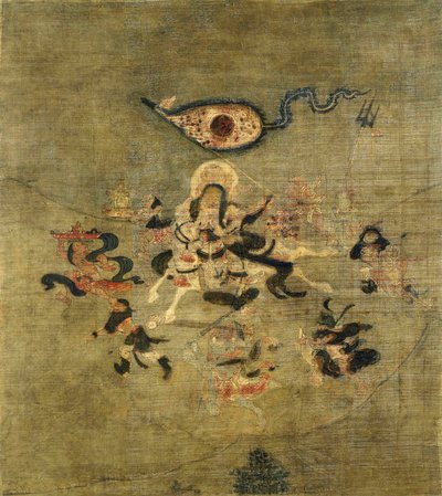 Tibetan culture : Vaisravana Bishamonten, the Guardian of the North. Tempera on silk, size : 61,5x55 作者 藏族学校