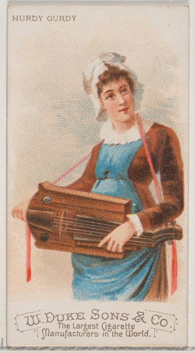 Hurdy Gurdy，来自乐器系列N82，用于Duke牌香烟，1888年。 作者 舒马赫和埃特林格