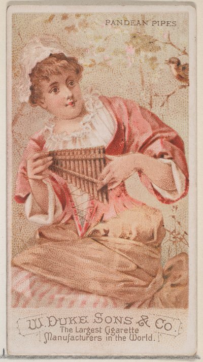 Pandean Pipes，来自乐器系列N82，用于Duke牌香烟，1888年。 作者 舒马赫和埃特林格