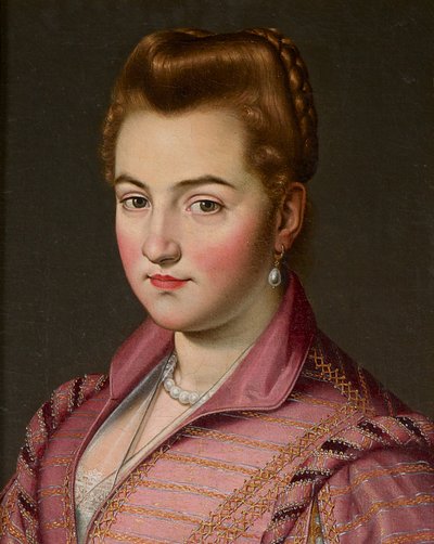 帕尔马家族的一位女士，可能是科斯坦萨·科隆纳（布面油画） 作者 Scipione (1550 98)（属于）Pulzone