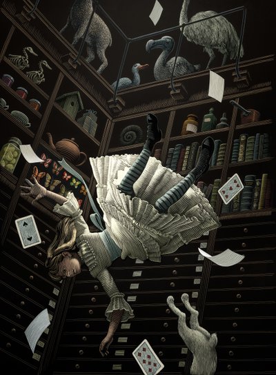 爱丽丝梦游仙境》，2005 年（刮画板，数码上色） 作者 