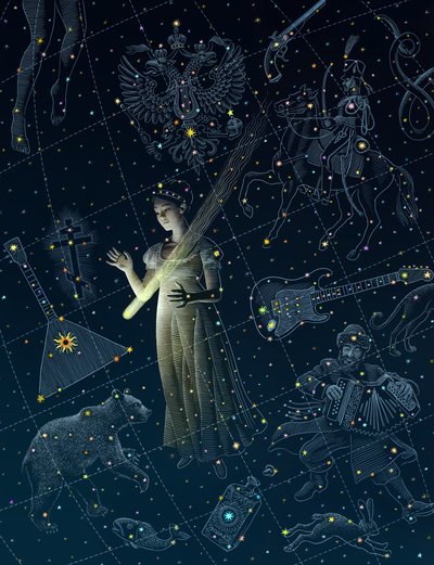 大彗星，2020 年（刮画板，数字着色） 作者 Scott McKowen